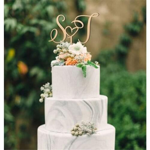 Custom Initial Letters Cake Topper Personalized Name Wedding Cake Topper Rustic Wedding Decor Wedding Gifts