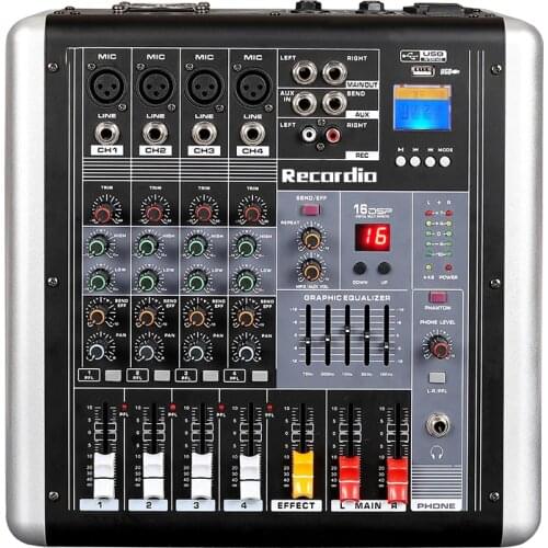 GAX-ML4 Professional 4-Channel Audio Mixer Powerful 16 DPS Effect Blueteeth DJ Audio Mixer With USB Switch For Karaoke Stage KTV