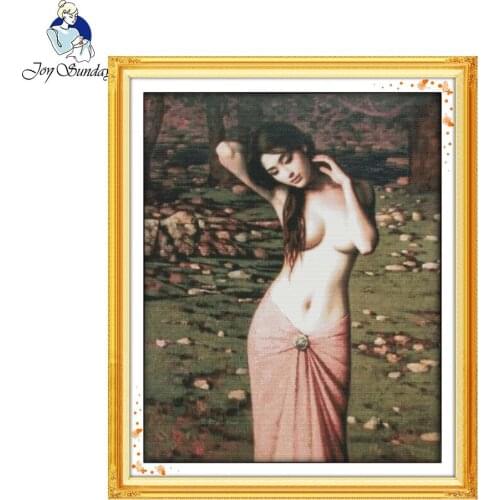 Joy Sunday Bath figure Pattern Wall Art home decor Chinese Cross Stitch Kits for Embroidery Needlepoint Sets