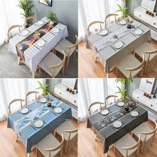 Pvc Table Cloth Tablecloth Rectangular for Living Room Plastic Oilcloth and Waterproof Coffee Table Cover for Dining Table Decor