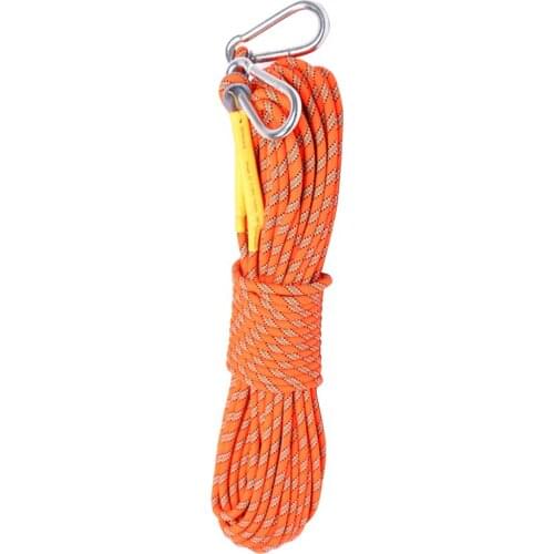 8MM Thickness 10M Outdoor Climbing RopeSafety Lifeline Escape Insurance Rope Lifeline With Carabiner Wild Survival Equipment