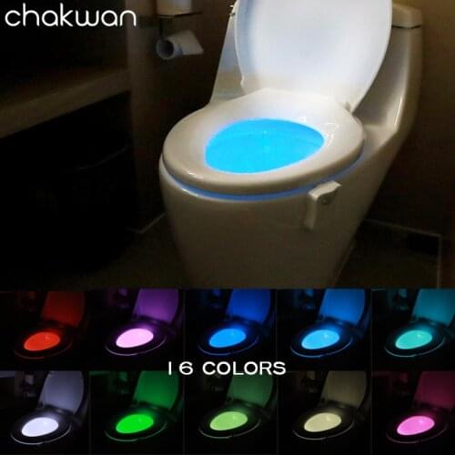 LED Toilet Seat Night Light Smart Motion Sensor Luminaria Lamp 16 Colors Waterproof Backlight For Toilet Bowl WC Toilet Lights