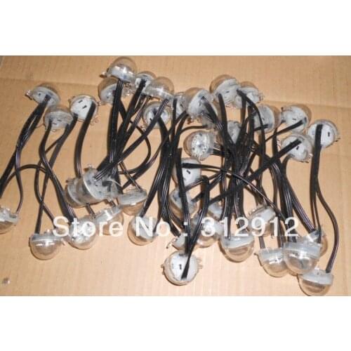 30mm diameter DC12V input ws2811 led smart module,with 3pcs 5050 SMD RGB LED inside, 0.72W,20pcs a string,all black wire