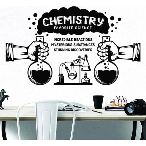 Science Vinyl Wall Stickers Chemistry Lab Discoveries Substances Decals for School Children Bedroom Home Decor Posters DW10787