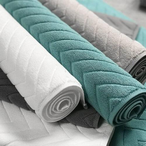 Wave Cotton Bath Mats Water Absorbent Bathroom Carpet Rugs Luxury Hotel Feet Towel Shower Room Doormat Thick Bathtub Floor Mat