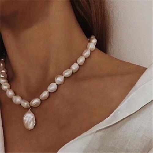 ECHSUN Natural Baroque Pearl Necklace Earrings 14K Gold-coated Jewelry Jewelry Set Jewelry Necklace Jewelry Earrings Wholesale
