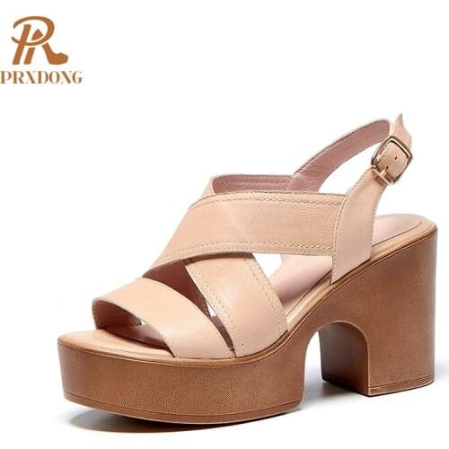 2021 New Classics Gladiator Sandals Brand Women Genuine Leather Peep Toe High Heels Platform Shoes Woman Dress Summer Sandals 39