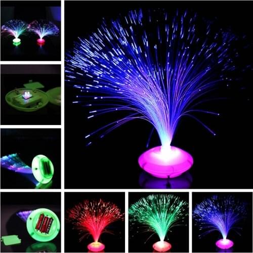 1/2pcs Color Changing LED Fiber Optic Night Light Lamp Stand Home Decor Colorful Fiber Optic Star Light