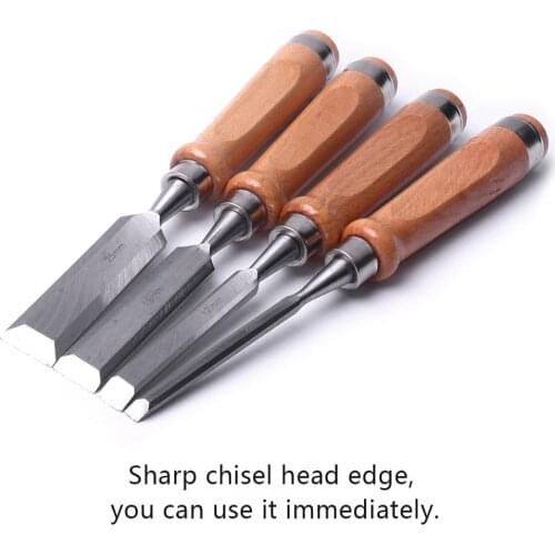 1Pcs 280mm Chrome Vanadium Steel Woodworking Chisels 6/12/19/25mm Wood Carve Gouge Chisel Carpenter Sculpture Tool