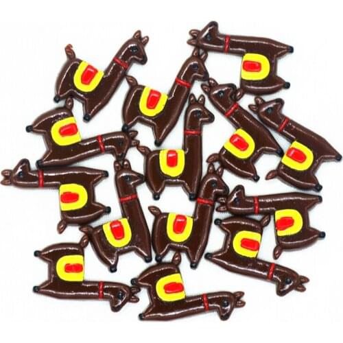 10PCS 25mmX36mm Dark Brown Color Resin Flatback Alpaca Miniatures|Resin Lama Pacos Scrapbooking Miniatures|Jewelry DIY Crafts