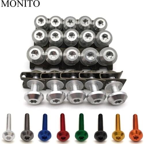 20pcs For DUCATI Hypermotard 796 821 939 950 1100 ST4S 748 900 Motorcycle Custom Fairing Body Bolt Screw Spring Bolts Nut Kit M6