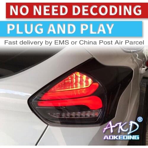 AKD Car Styling Taillights for Ford Focus LED Tail Lights 2015-2018 LED Tail Light DRL Tail Lamp Turn Signal Rear Reverse Brake