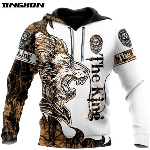 Brand Fashion Autumn Hoodies The Lion Tattoo 3D All Over Printed Mens Sweatshirt Unisex Zip Pullover Casual Jacket WS76