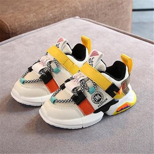 Childrens casual shoes Boys Girls Baby Toddler Sneakers Fashion Breathable Soft bottom Non-slip Children running shoes 21-30