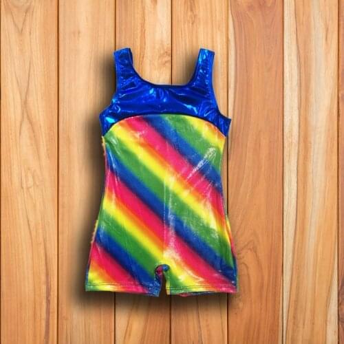 Girls Tank Gymnastics Unitards Kids Shiny Metallic Fabric Sleeveless Gym Leotards for Girls Acrobatics Ballet Training Bodysuits