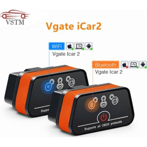 Vgate iCar 2 ELM327 Wifi/Bluetooth OBD2 Diagnostic Tool for IOS iPhone/Android Icar2 Bluetooth wifi ELM 327 OBDII Code Reader