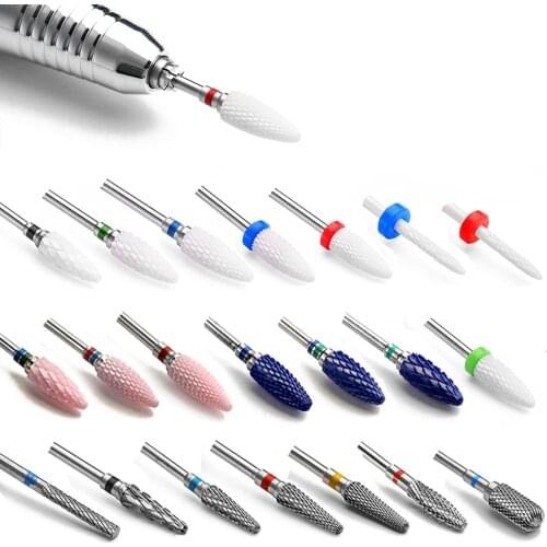 1pc Milling Cutter Ceramic Carbide Manicure Nail Drill Bit Burr For Electric Machine Nail Pedicure Tools