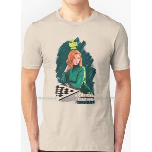 Queens Gambit T Shirt 100% Pure Cotton The Queens Gambit Chess Beth Harmon Queens Gambit Gambit Netflix Queens Queen Anya