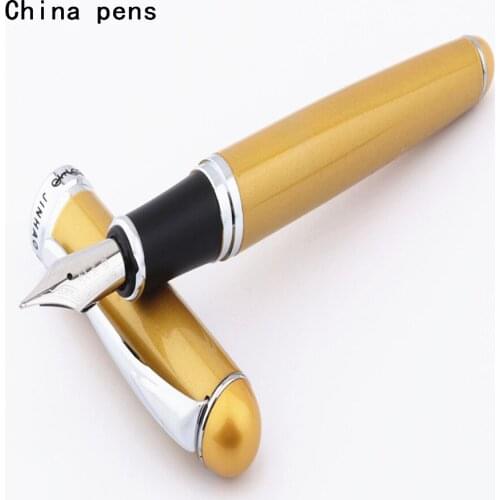 Jinhao X750 Golden yellow Business office Medium nib Fountain Pen New stationery
