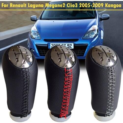 Leather 5Speed MT Gear Shift Knob For Renault Clio III 2005-2009 GearShifter Pen Arm Stick Head Ball Gearknob