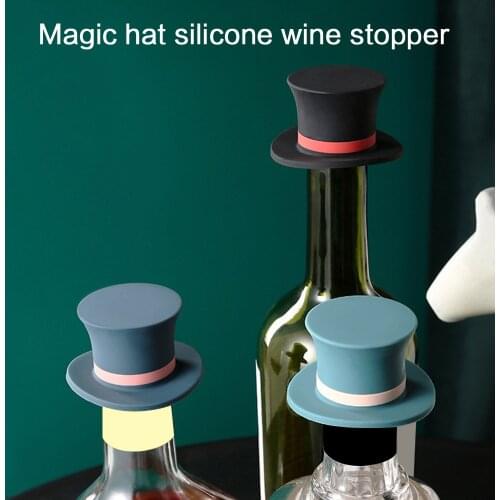 1pcs Reusable Wine Beer Cap Bottle Cap Hat Shape Silicone Stopper Drink Household Bar Stopper Cap Kitchen Tool Bar Supplies