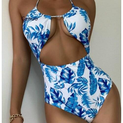 Swimsuit 2021 Sexy Halter Hollow Out Push Up Female Swimwear Women Beachwear Swimming Wear for Bathing Suit Monokini