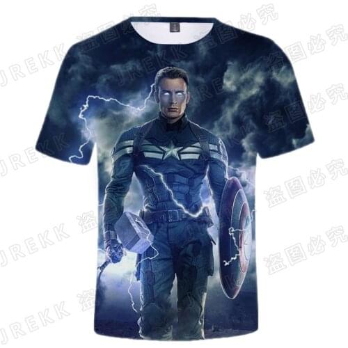Summer Captain America 3D T shirt Men Women Children The Avengers Streetwear Boy Girl Kids Printed T-shirt Cool Marvel Tops Tee