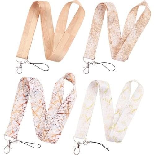 LX715 Marble Texture Keychain Neckband Lanyard USB ID Card Badge Holder Mobile Belt Lanyard Mobile Phone Accessories