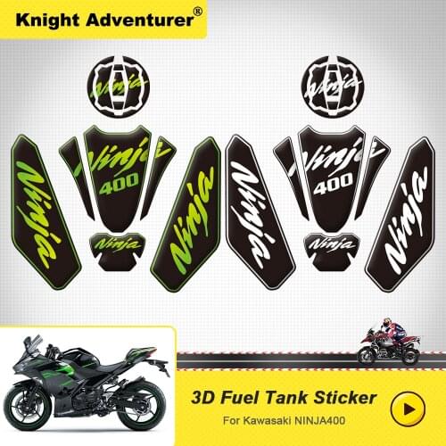 NINJA400 Motorcycle 3D DECALS STICKERS Kits For Kawasaki NINJA400 NINJA 400 ninja 400 Reflective Sticker Tank Pad Decal