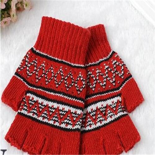 Ms han edition knitting warm winter gloves wool gloves typing half refers to couples students write gloves JT-35