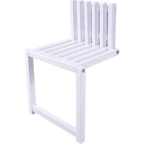 Wall Mounted Folding Chair Solid Wood Porch Chair Door Shoe Cabinet Hidden Footstool Folding Bathroom Balcony Living Stool