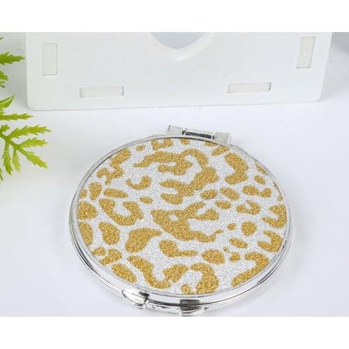 2021 New Round Glitter Mini Pocket Mirror Makeup Compact Foldable Double Dual Side Random