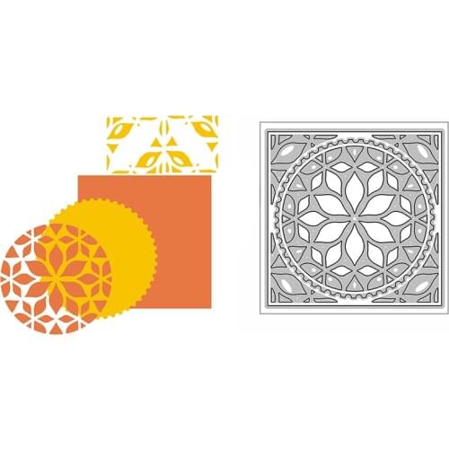 New Flower Petal Square Frame Craft Background Embossing Mold 2021 Metal Cutting Dies for DIY Scrapbooking Album Card Making Set