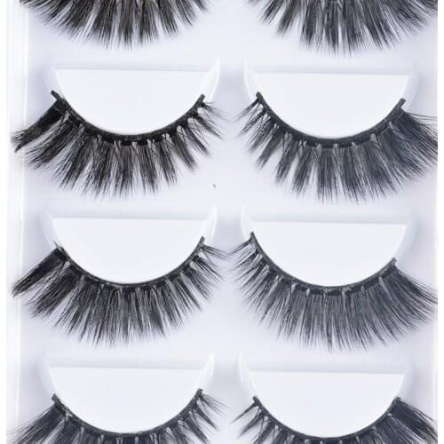 NEW 5 pairs Mink Eyelashes 3D False lashes Thick Crisscross Makeup Eyelash Extension Natural Volume Soft Fake Eye Lashes