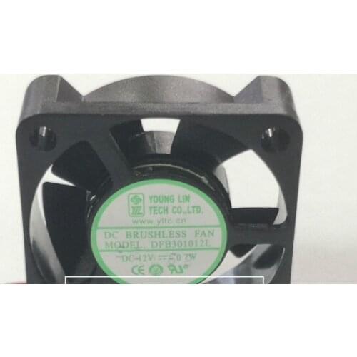 Brand new 3010 3cm cooling fan DFB301012L 12V 0.7W dual ball bearings 2wires