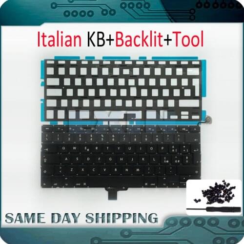 OEM NEW for Macbook Pro 13" A1278 Keyboard Italian Italy Ita. Keyboard+Backlight Backlit+Screws 2009 2010 2011 2012 Year