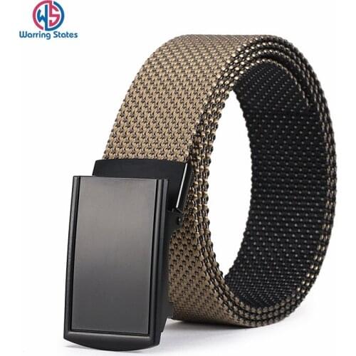 Good Quality Canvas Fabric Woven Nylon Belt Automatic Buckles Belts Army Tactical Design for Men Casual Style Male Belt