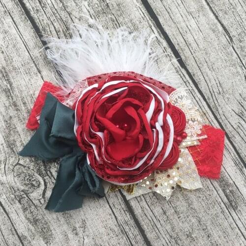 Christmas Red Flower Headband