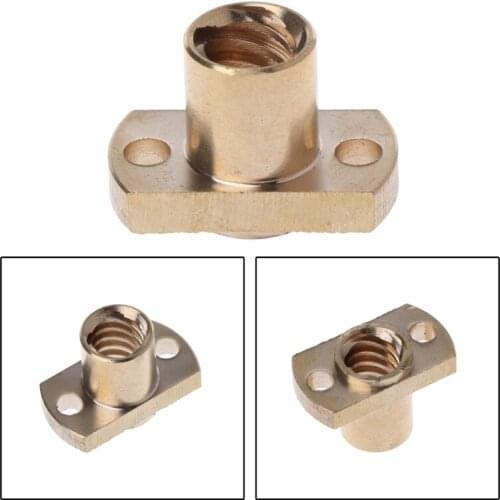 T8 nut Pitch 2mm Lead 8mm Brass T8x8mm Flange Lead Screw Nut for CNC Parts 3D Printer Parts Accessories