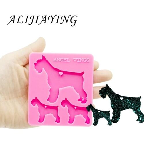 Dog family silicone mold resin epoxy resin molds for jewelry DIY mom/baby silicone keychain mould DY0165