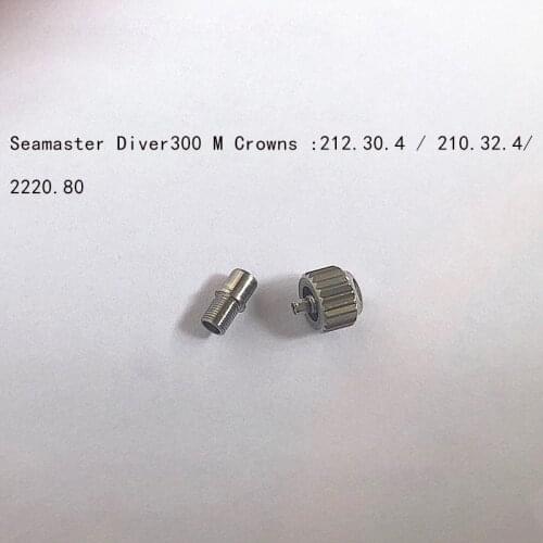 High Quality Stainless Steel Watch Crowns For OMG Seamaster 300 Watch Cases , Watch Parts