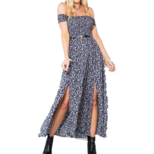 2022 New Casual Large Swing Long Dresses Women Clothing Summer Beach Dresses Fashion Elegant Off Shoulder Sexy Dresses AB176