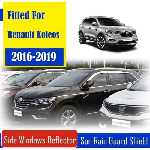 1 Set Chrome Side Vent Sun Shade Window Visors Rain Guard Deflectors For Renault Koleos 2016-2019