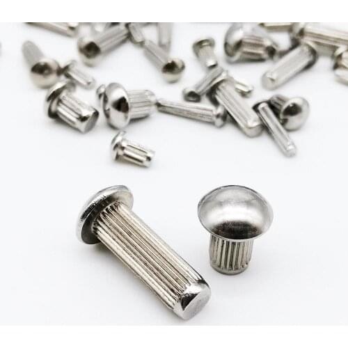 10/50pcs M2 M2.5 M3 M4 M5 304 Stainless Steel Button Round Head Knurled Shank Solid Rivet Self Plugging GB827 Diameter 2 3 4 5mm