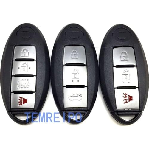 10pcs/lot replacement key case for Nissan car smart remote control key shell 3 4 button key cover fob