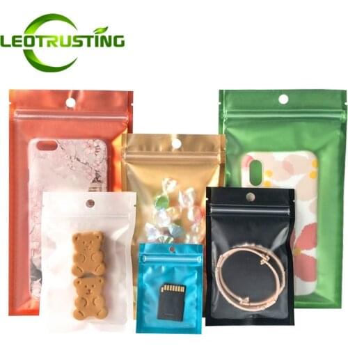 100pcs Black/White Clear Front Plastic Frosted Zip Lock Bag Resealable Matte Jewelry Trinkets Gifts Beads Packaging Pouches