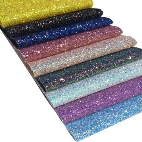 20*30cm Grade 3 Chunky Glitter Vinyl Fabric Sheet For Hair Bow DIY Decoration Crafts 1piece