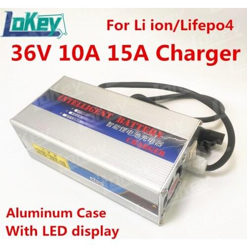 Smart Charger 36V 10A 15A 10S 42V lipo 12S 43.8V lifepo4 Charger With LED for lithium ion lifepo4 lead acid battery