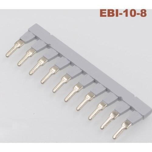 5Pcs EBI10-8 Side Plug-in Connector Center Short Circuit Connection Strip Terminal Block UK6N URTK/S Parts Morsettiera Fittings