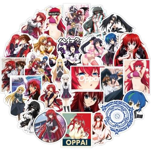 50/100Pcs High School DxD Japanese Anime Sex Mixed Stickers For Laptop Skateboard Luggage Refrigerator Notebook